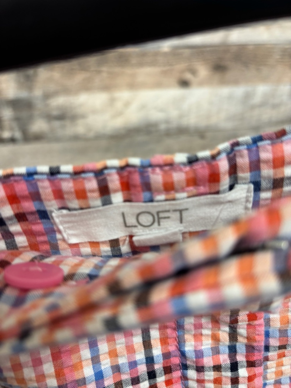 Loft Riviera Multicolor Gingham Shorts 8 - Picture 3 of 3